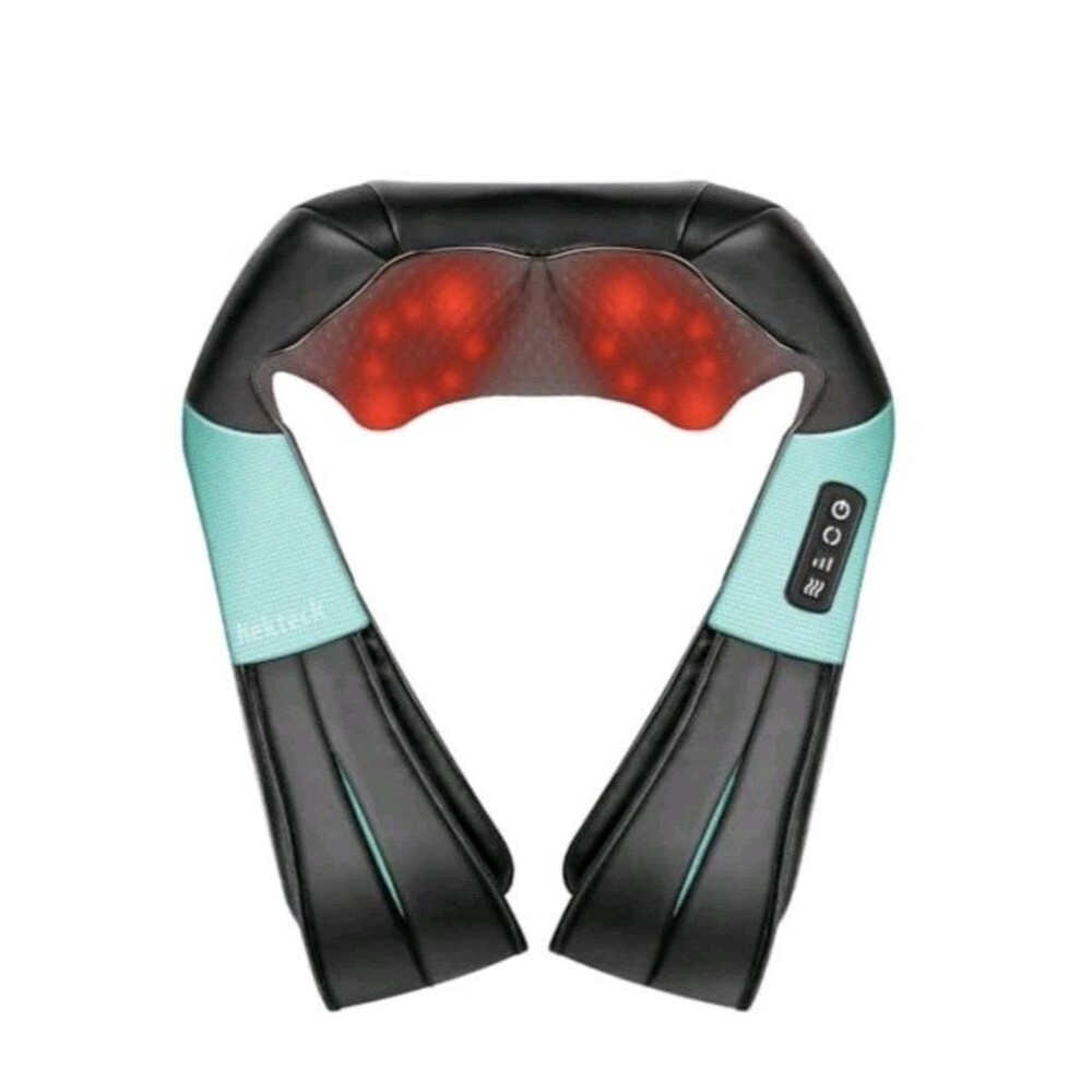 Nekteck Neck & Back Massager w/ Heat Shiatsu LMS-801 Black Green